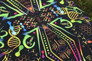 UV Psychedelic Decoration Installation Hexagon Long