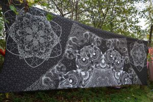 Fluorescent Lycra Backdrop Tribal Owl