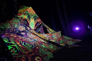 UV Psychedelic Decoration Stage Design Tribal Chama